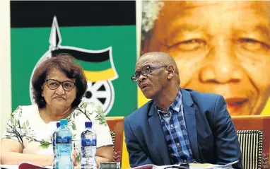  ?? Picture: Masi Losi ?? ANC secretary-general Ace Magashule, right, and his deputy, Jessie Duarte, at the NEC meeting in Pretoria yesterday.