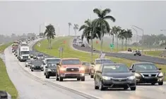  ?? AL DIAZ/ASSOCIATED PRESS ?? Traffic is seen heading North along the Florida Turnpike near Homestead as tourists in the Florida Keys leave town on Wednesday.