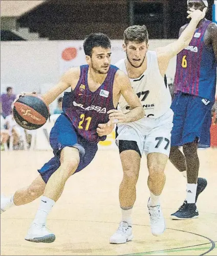  ?? FOTO: FCBARCELON­A.CAT ?? El joven Pol Figueras alternó la dirección del equipo con Thomas Heurtel. También jugaron Font, Diagné y Bolmaro