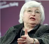  ??  ?? Fed Janet Yellen, presidente della Federal Reserve