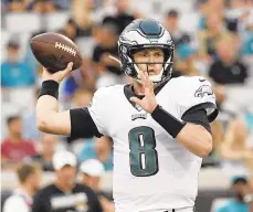  ?? PHELAN M. EBENHACK/AP ?? Eagles quarterbac­k Clayton Thorson rebounded Thursday after a rough performanc­e in his first preseason game.