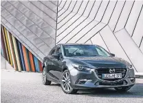  ?? FOTO: HERSTELLER ?? Das kernige Äußere lässt den Mazda 3 kräftiger wirken, als er in Wahrheit ist.