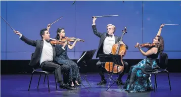  ?? BANFF CENTRE ?? The Viano Quartet perform in the final round of the Banff Internatio­nal String Quartet Competitio­n on Sunday.