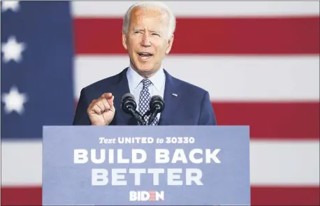  ?? MATT SLOCUM — THE ASSOCIATED PRESS ?? Democratic presidenti­al candidate former Vice President Joe Biden has more people of color than President Donald Trump in his campaign ranks.