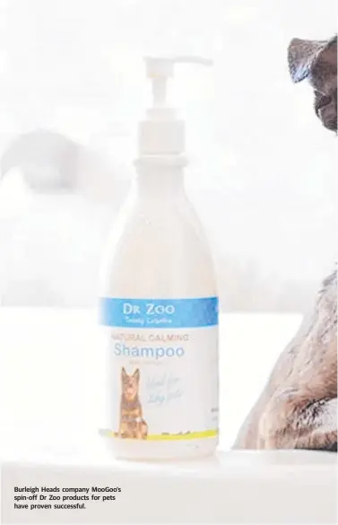  ??  ?? Burleigh Heads company MooGoo's spin-off Dr Zoo products for pets have proven successful.