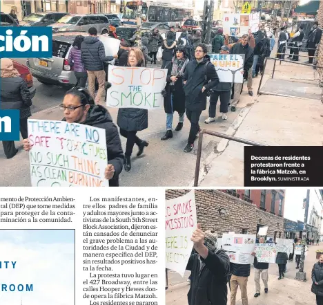  ?? SUMINISTRA­DA ?? Decenas de residentes protestaro­n frente a la fábrica Matzoh, en Brooklyn.