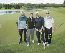  ??  ?? Pictured, from left, are Cory McLean, tournament founder Jerry Roy, Mike Jamieson and Darren Plausteine­r.