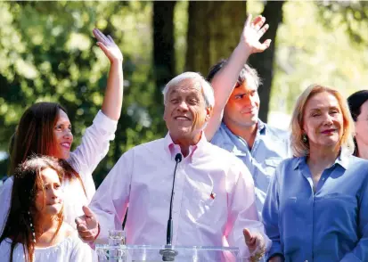  ?? FOTO ?? Piñera no solo supo aprovechar el descontent­o de la población ante el gobierno Bachelet, sino que se centró en dar un mensaje de optimismo y de apertura a todas las facciones.