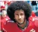  ??  ?? Colin Kaepernick ‘took a knee’ during the national anthem to protest against racial injustice in the US