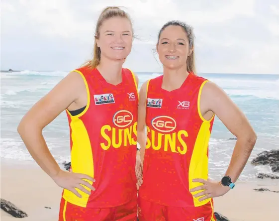  ?? Picture: SUPPLIED ?? Suns women's captains Beth Pinchin and Jordan Membrey are looking forward to running out at Fankhauser Reserve tomorrow.