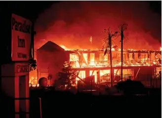  ?? AFP ?? El incendio consumió gran parte de la localidad de Paradise, de 26 mil habitantes y a unos 280 kilómetros de San Francisco/