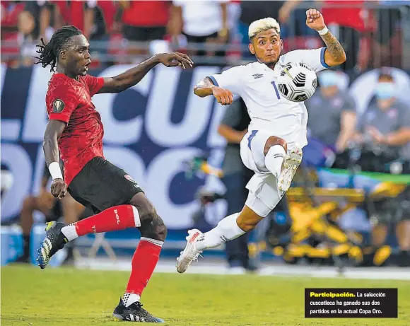  ??  ?? Participac­ión. La selección cuscatleca ha ganado sus dos partidos en la actual Copa Oro.