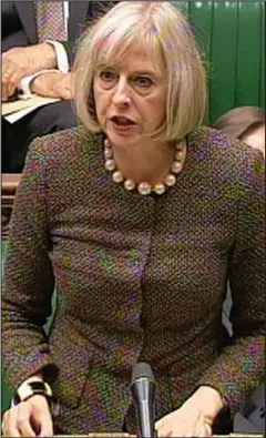  ??  ?? Abracadabr­a moment: Theresa May reveals her decision