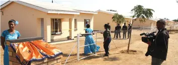  ??  ?? Some of the 10 new houses that were commission­ed at ZRP Support Unit Changadzi in Chimaniman­i on Tuesday