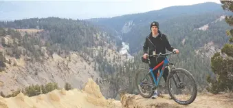  ??  ?? Nelson Penner, 16, on The Johnson, an epic ride along the canyon near Invermere.