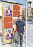  ?? ?? En la izquierda, carteles arrancados; a la derecha, Falomir volvió a pegarlos.