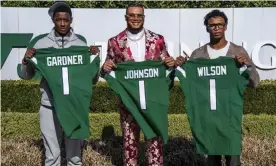  ?? ?? The New York Jets made three first-round picks in the 2022 draft, selecting Ahmad Gardner, Jermaine Johnson and Garrett Wilson. Photograph: Brittainy Newman/AP