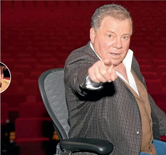  ??  ?? William Shatner, who debuted as Captain Kirk inStar Trek in 1966, says his upcoming oneman show is his best work yet.