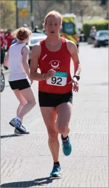  ??  ?? Barbara Byrne, third in category at the Castleknoc­k 5K Road Race.