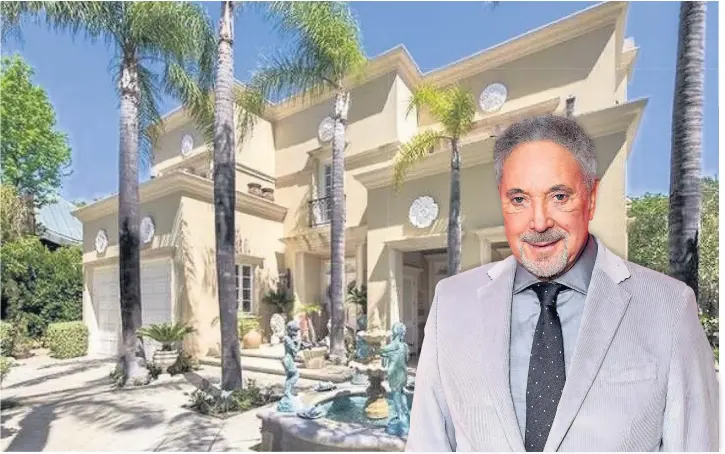  ??  ?? > Sir Tom Jones has sold his £6.5m LA mansion as he couldn’t face living there after his wife’s death – and he’s moved back to the UK