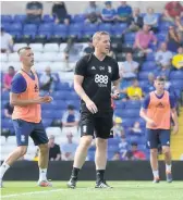  ??  ?? >
Gary Monk take part in a first team squad open training session at St Andrew’s
