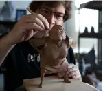  ??  ?? Right, top: Pixar artist Greg Dykstra working on a clay sculpture during production on