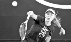  ??  ?? Denmark’s Caroline Wozniacki hits a shot during a practice session ahead of the Australian Open tennis tournament in Melbourne on January 13, 2019. - AFP photo