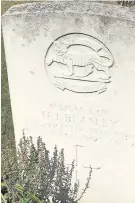  ??  ?? Harry Beasley’s grave today. Photo courtesy of Barbara Jordan.
