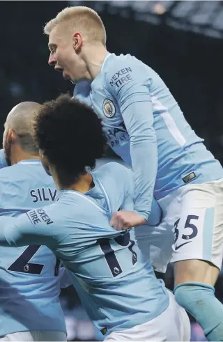  ?? Reuters ?? Bernardo Silva, third from left, scored the only goal against Chelsea to ensure Manchester City regain 18-point lead at top of the Premier League