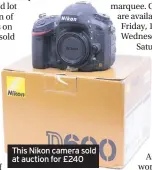  ??  ?? This Nikon camera sold at auction for £240