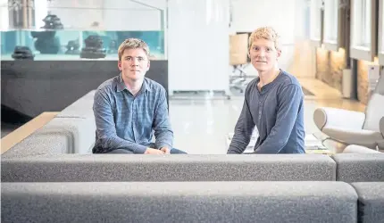  ?? BLOOMBERG ?? President John Collison, in the patterned shirt, founded Stripe with brother Patrick, the payments company’s chief executive, after having trouble getting their earlier business ventures approved for credit-cardproces­sing accounts.