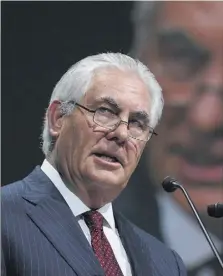  ?? (Photo AFP) ?? Le choix de Rex Tillerson risque de se heurter à l’opposition du Sénat qui devra confirmer cette nomination ministérie­lle.