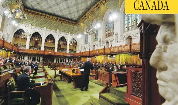  ?? SEAN KILPATRICK / THE CANADIAN PRESS ?? The broadcast from Parliament could be greatly improved with a few more cameras to get reaction shots, as well as show how empty the seats are, writes Andrew Coyne.