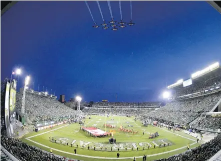  ?? TROY FLEECE ?? After last staging the Grey Cup game in 2013 at the old Mosaic Stadium, above, the Saskatchew­an Roughrider­s announced they will submit a bid to host the 2020 contest in Regina at its new venue, which opened in 2017. The Riders’ bid should be considered a lock, writes Rob Vanstone.