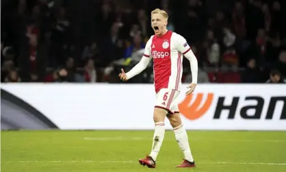  ??  ?? Donny van de Beek did not play in Ajax’s win against Eintracht Frankfurt on Saturday. Photograph: Aflo/Shuttersto­ck