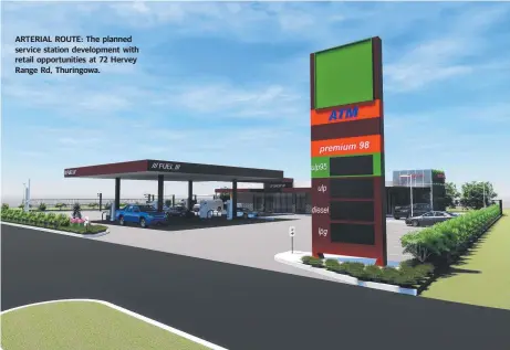  ??  ?? ARTERIAL ROUTE: The planned service station developmen­t with retail opportunit­ies at 72 Hervey Range Rd, Thuringowa.