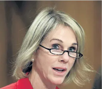  ?? MARK WILSON/GETTY IMAGES ?? Kelly Knight Craft testifies during her confirmati­on hearing to be U.S. Ambassador to Canada, during a Senate Foreign Relations Committee hearing on Capitol Hill, Thursday in Washington, DC. Craft was previously alternate Ambassador to the United...