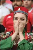  ?? (AFP) ?? A Tunisia fan in disbelief at Al Janoub Stadium in Al Wakrah on Saturday.