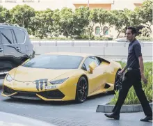  ?? Leslie Pableo for The National ?? The Lamborghin­i Huracan at the centre of a Dh170,000 speeding fine dispute
