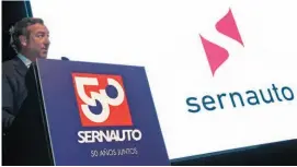  ??  ?? José Portilla presenta la nueva imagen de Sernauto y el cambio de denominaci­ón Asociación Española de Proveedore­s de Automoción.