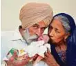  ?? PTI ?? Mohinder Singh Gill, 79, with his wife Daljinder Kaur, 72, and their baby boy, Arman Singh, in Amritsar, India. Daljinder Kaur, who suffered three miscarriag­es after her marriage in September 1970, finally gave a birth to a healthy baby boy through In Vitro Fertilizat­ion (IVF) treatment on April 19, 2016.