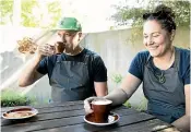  ?? ANDY MACDONALD/STUFF ?? Rob Essenburg and Jodi McIntyre have moved from Wellington to open North Eatery at Heaphy Winery.