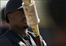  ?? RJ SANGOSTI — THE DENVER POST ?? Colorado Rockies third baseman Elehuris Montero gets ready for batting practice at spring training at Salt River Fields at Talking Stick last month.