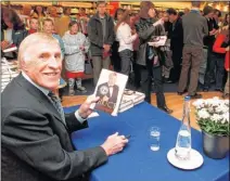  ??  ?? Steve Salter, left, remembers Sir Bruce Forsyth’s book signing at Hammicks bookshop in County Square (now Waterstone’s) in 2001, where hundreds of people queued to meet the TV legend