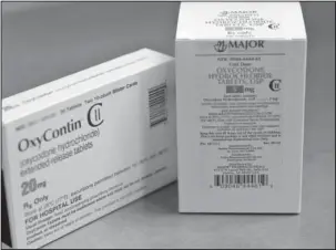  ?? Submitted photo ?? PRESCRIBED: Though the prescripti­on of most opioid painkiller­s has decreased in Garland County since 2014, the average number of oxycodone prescribed per capita within the county has grown steadily in that time. Photo courtesy of National Park Medical...