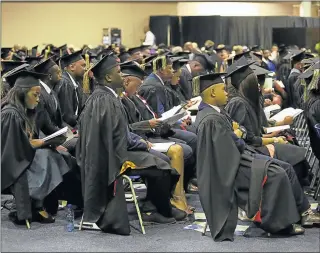  ?? Picture: STEPHANIE LLOYD ?? HATS OFF: Hundreds of University of Fort Hare students graduated with degrees in law and social sciences at the Abbotsford Christian Centre yesterday