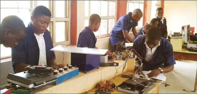  ??  ?? Some students undergoing technical and vocational training