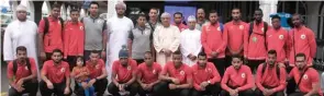  ??  ?? GEARING UP: A file photo of Oman team with OHA chief Talib Al Wahaibi and coach K.K. Poonacha.