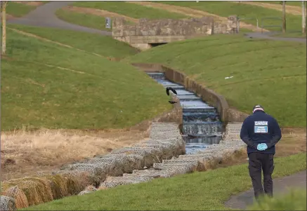  ??  ?? Gardai at the scene of the incident at the Glen.