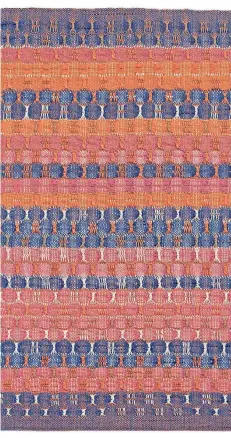  ?? FOTOS (2): THE JO- ?? Ein Muster, ein Bild, ein Gewebe. Auf jeden Fall abstrakte Kunst: Anni Albers’ Arbeit „Red and Blue Layers“stammt aus dem Jahr 1954 und wurde handgewebt aus Baumwolle, sie misst 61,6 x 37,8 Zentimeter und ist derzeit in der Kunstsamml­ung...